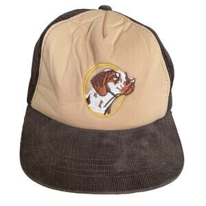 Vintage Winchester Hunting Hat Bird Dog Corduroy Foam Trapper Flaps Brown READ